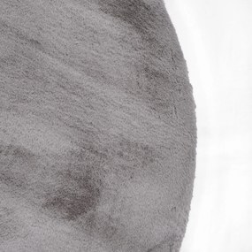 Dekorstudio Okrúhly kožušinový koberec TOPIA - sivý Priemer koberca: 160cm