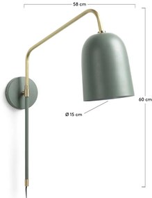 Zelené nástenné svietidlo ø 15 cm Audrie – Kave Home