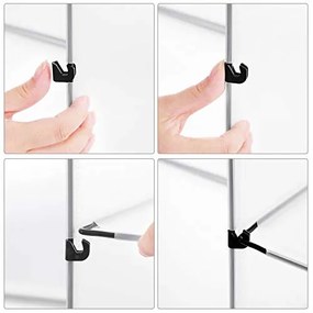 Stojan na topánky s dvierkami, plastový, transparentný, 93x123x31cm