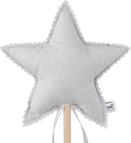 Ľanový kúzelný prútik šedý so striebrom