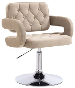 LuxuryForm DESIGN Stolička ADRIA VELUR na striebornom tanieri - latte