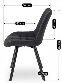 PROXIMA.store - Čalúnená jedálenska stolička RICK 2 FARBA: sivá, MATERIÁL: pletená