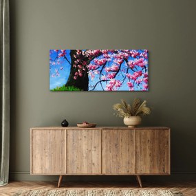 Obraz maľované rozkvitnuté čerešne (120x50 cm)