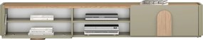 TV stolík Amilio 220 cm so zásuvkou - eukalyptus / dub baltic dune / úchytky dub prírodný
