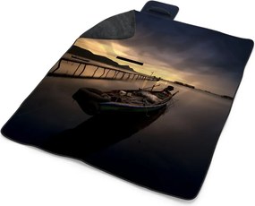 Sablio Plážová deka Loďka na jazere 2: 200x140 cm