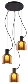 Klausen 113009 - Luster na lanku FIRE 3xE27/9W/230V hnedá/čierna