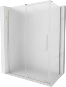 Mexen Velar, sprchový kút s posuvnými dverami 140 x 80 cm, 8mm sklo námraza, brúsená oceľ, 871-140-080-31-97