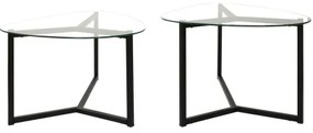 SADA 2x Konferenčný stolík BELLISIMO čierna/číra