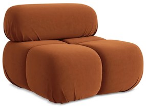 Oranžový zamatový modul pohovky (stredový diel) Lokua – Makamii