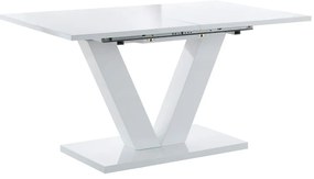 Lesklý rozkladací jedálenský stôl s prídavnou doskou 90x140 cm Aaron – Støraa