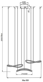 Fabas Luce 3711-47-102 - LED Luster na lanku TIRRENO LED/50W/230V