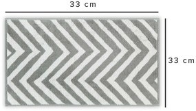 Bielo-sivý bavlnený uterák 33x33 cm Chevron – Foutastic