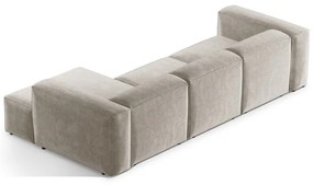 Béžová menčestrová rohová pohovka (pravý roh/s leňoškou) Bergamo – Cosmopolitan Design