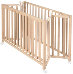 Skladacia postieľka na kolieskach v prírodnej farbe 60x120 cm Fold up – Roba