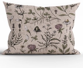 Bavlnená obliečka na vankúš Renforcé 50 × 70 cm - Herbár béžový