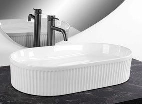 Rea Vanda, umývadlo na dosku 600x340x130mm, biela lesklá, REA-U6526