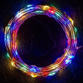 VOLTRONIC Sada 2 kusov svetelných drôtov, 50 LED, farebná