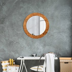 Okrúhle ozdobné zrkadlo Dubové drevo fi 60 cm