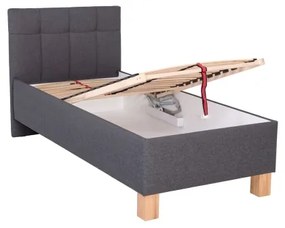 Čalúnená posteľ s matracom a úložným priestorom MARIA ONE 90x200 cm, sivá