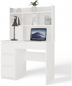 Psací stůl s nástavbou MIJAS levý matně bílý