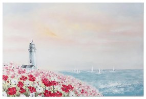 Obraz na plátne 80x120 cm Lucerna medzi kvetmi na pobreží