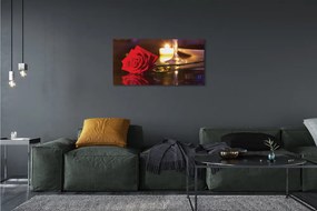 Obraz canvas Rose sviečka sklo 125x50 cm