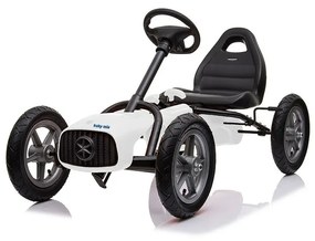 Baby Mix Detská šliapacia motokára Go-kart Buggy, biela