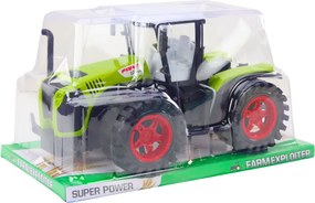 LEAN Toys Veľký traktor s trecím pohonom, zelené poľnohospodárske vozidlo