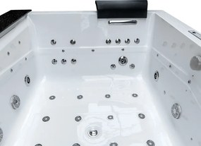BPS-koupelny Hydromasážna vírivá vaňa KALAMBO 914 BL190x150 Čierna/Biela s ohrevom vody