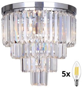 Brilagi - LED krištáľové stropné svietidlo MOZART 5xE14/40W/230V lesklý chróm