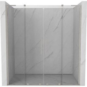 Mexen Velar L Duo, posuvné sprchové dvere do otvoru 170 cm, 8mm číre sklo, brúsená oceľ, 871-170-003-02-97
