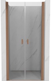 Mexen MIST, 2-krídlové sprchové dvere (d+d) 120x200 cm, 6mm číre sklo, medený matný profil, 8A7-120-000-65-00