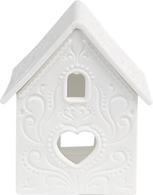 Biely porcelánový svietnik chalúpka House Fairy - 7*6*9 cm