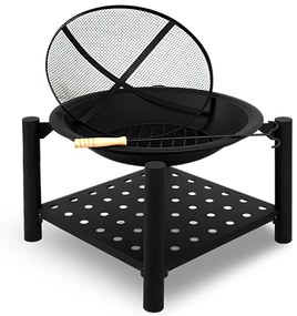 Gardebruk Ohnisko s priestorom na drevo FIRE, Ø55cm, čierna