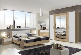 Zostava spálne Nora 160x200 cm, doskový dub/biela