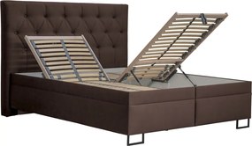 Posteľ Amy 180x200 cm, tmavo hnedá látka