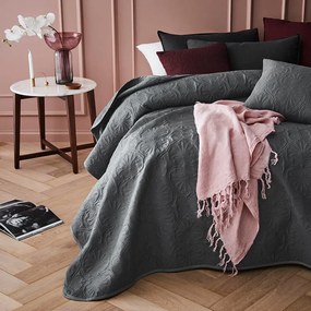 Dekorstudio Elegantný prehoz na posteľ LEILA v tmavosivej farbe Rozmer prehozu (šírka x dĺžka): 220x240cm