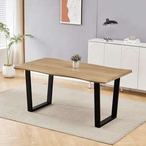Jedálenský stôl 160x90 cm HT-F4216 OAK divoký dub / čierny