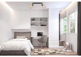 Bodové svietidlo Timber 7, 2x drevené tienidlo