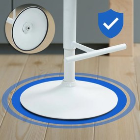 Barová stolička Damar - zamat, biely rám - krémová