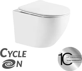 Laveo Závesná WC misa so SoftClose sedadlom Desna CycleOn 2.0 - VMD_610S, biela