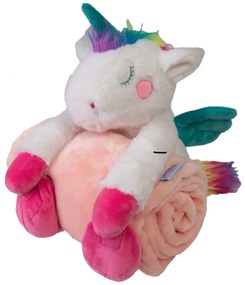 Babymatex Deka CAROL 85x100 cm - ružová s plyšákom Jednorožec