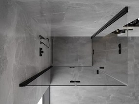Mexen Mist-F Duo, skladací sprchový kút 105 x 75 cm, číre sklo, čierny profil, 8A6-105L-075P-70-00