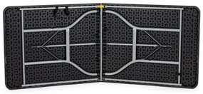 Skladací záhradný banketový stôl 180 cm - čierny