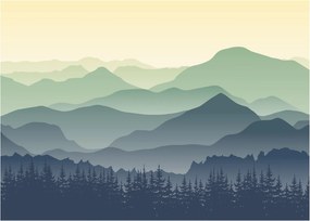 Sklenený obraz - Forest Mountain (70x50 cm)