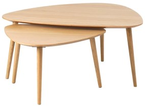 Konferenčné stolíky v súprave 2 ks v dekore duba v prírodnej farbe 70x100 cm Adda – Unique Furniture
