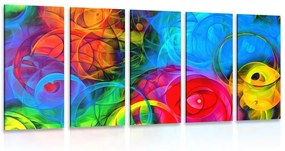 5-dielny obraz abstrakcia plná farieb - 200x100