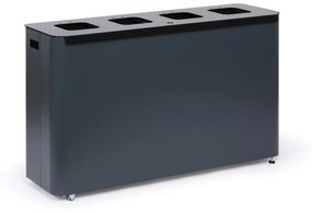 Alda Odpadkový kôš na triedený odpad, 4 x 60 l, lakovaný sivý