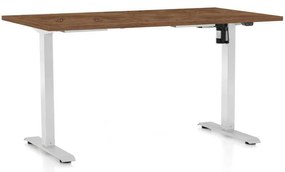 Výškovo nastaviteľný stôl OfficeTech A, 120 x 80 cm, biela podnož, dub silverjack