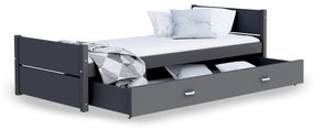 GL Jednolôžková posteľ s úložným priestorom 90x200 Dante - sivá